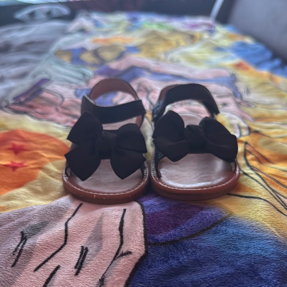 Black Bow Kids Sandals